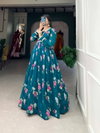 Firoji Colour Georgette With Floral Print Gown Wholesale Clothing Distributors In India YNF5029